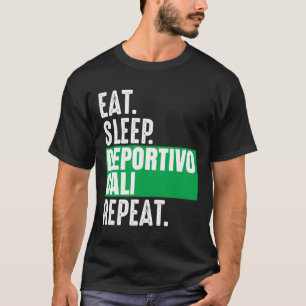 Deportivo Cali Eat Sleep Repeted Fan Colombia T-shirt