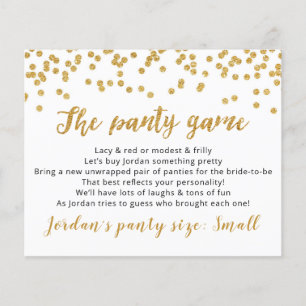 Déposez vos culottes Modèle CARD Jeu nuptiale