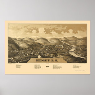 Deposito, NY Panoramic Map - 1887 Poster