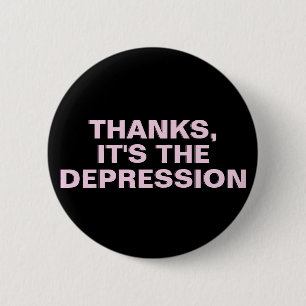 Depressie Bedankt Roze Zwart Geestelijke Gezondhei Ronde Button 5,7 Cm