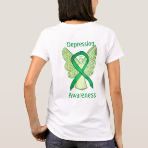 Depressie Bewustzijn Lint Groene Engel Aangepast T T-shirt