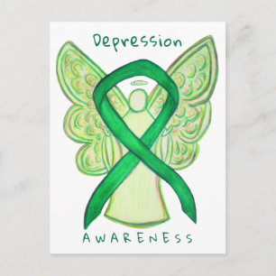 Depressie Bewustzijn Lint Groene Engel Briefkaart