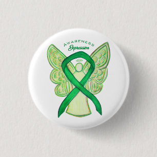Depressie Bewustzijn Lint Groene Engel Pin Button