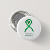 Depressie Bewustzijn Lint Groene Hart Pin Button (Voorkant /achterkant)