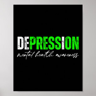 Depressie Druk op de bewustwordingssupp voor geest Poster