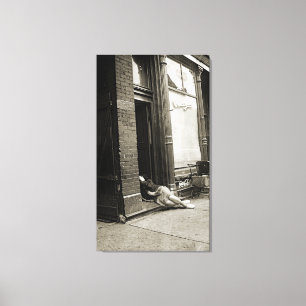 DEPRESSIE ERA GECOLLAPSEERDE VROUWENS BABY PHOTO CANVAS AFDRUK