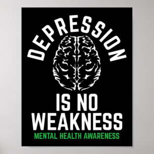 Depressie Geen zwakte Geestelijke gezondheid Geest Poster