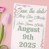 Depressie-tijdperk Vervaagde bloemen Save-the-Date Briefkaart