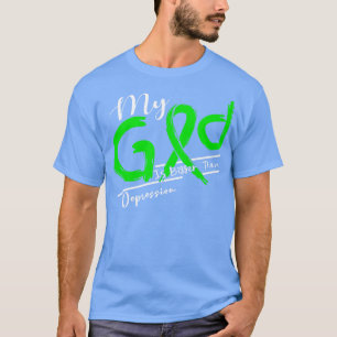 Depressiebewustzijn Mijn God is sterker in deze Fa T-shirt