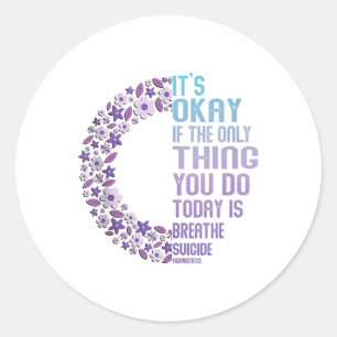 Depressiebewustzijn Zelfmoordpreventie Tank Top_6 Ronde Sticker