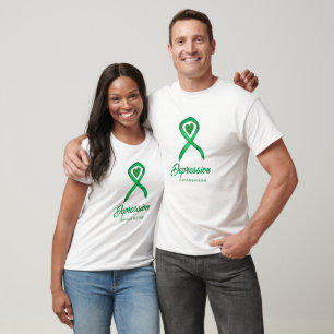 Depressiebewustzijnslint Hart Custom TShirt