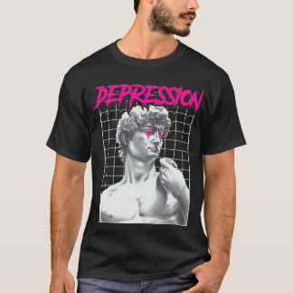 Depression Greek Statue Grunge Aesthetic Emo Vapor T-shirt