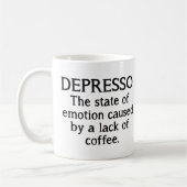 Depresso Drôle café Mug (Gauche)