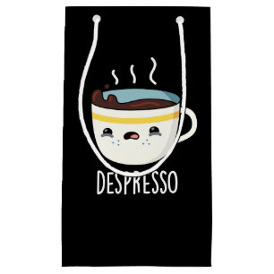 Depresso Funny Sad Espresso Coffee Pun Dark BG Klein Cadeauzakje