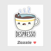 Depresso Grappige Sad Espresso Koffie Pun Sticker (Vel)