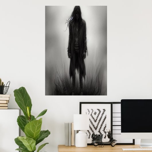 Déprimer dans l'ombre | AI Art Poster (Bureau à domicile)
