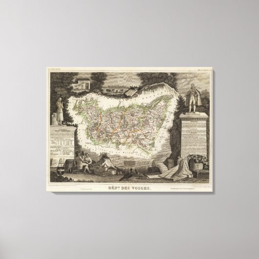 Dept Des Vosges Canvas Afdruk (Voorkant)