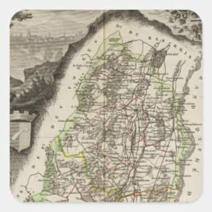 Dept. Du Haut Rhin Vierkante Sticker