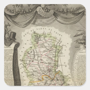 Dept Du Rhone Vierkante Sticker