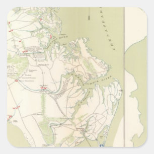 Dept of Virginia, Yorktown naar Williamsburg Vierkante Sticker