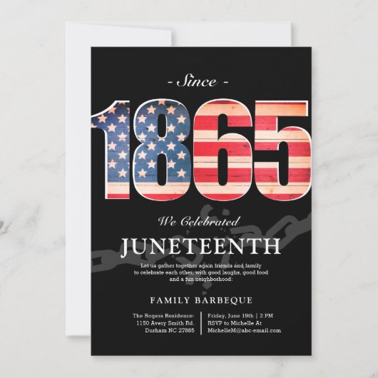 Depuis 1865 | Invitation Juneteenth Freedom Day (Devant)
