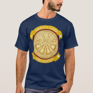 DEPUTY FIRE CHIEF FIREFIGHTER GOLD MEDALLION T-SHIRT