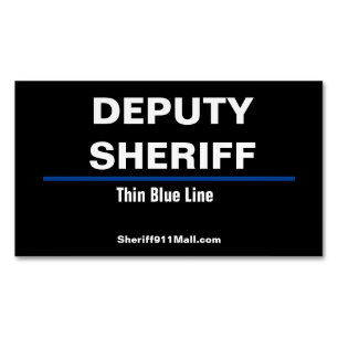 DEPUTY SHERIFF Thin Blue Line Visitekaartje Magnet Magnetisch Visitekaartje