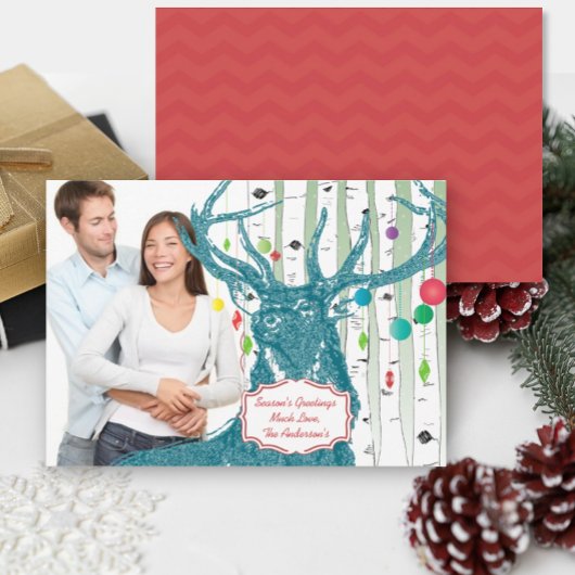  Der Birch Tree-kerstkaart Feestdagenkaart