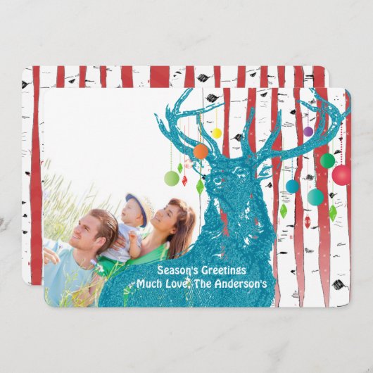 Der Birch Tree-kerstkaart Feestdagenkaart (Voorkant / Achterkant)