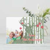  Der Birch Tree-kerstkaart Feestdagenkaart (Staand voorkant)
