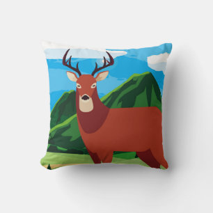 Der blij herfst seizoen flat designanimal, kunst, kussen