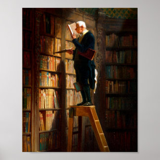 Der Bücherwurm Carl Spitzweg - Deutsche Malerei Poster