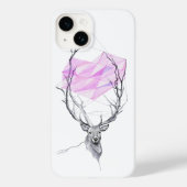 Der en roze geometrische harttekening Dierkunst Case-Mate iPhone Case (Achterkant)