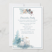 Der et Pastel Foliage Noël Invitation (Devant)