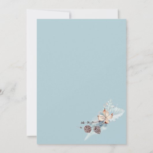 Der et Pastel Foliage Noël Invitation (Dos)