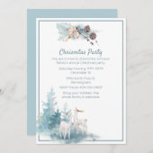 Der et Pastel Foliage Noël Invitation (Devant / Derrière)