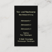 Der Fotograf -  Visitenkartenvorlage Visitekaartje (Achterkant)