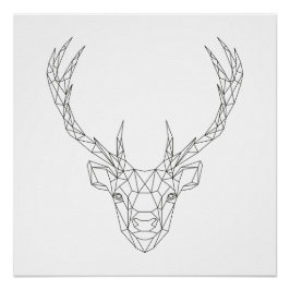 Der Head Geometric Black & White Modern Art Print Perfect Poster