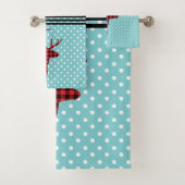 Der Head met Antlers - Rustic Red Pset Bad Handdoek (Insitu)