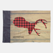 Der Head met Antlers - Rustic Red Pset Theedoek (Horizontaal)