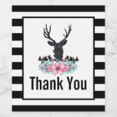 Der Head met bloemen en bergen Dank u Wijn Etiket (Enkel label)