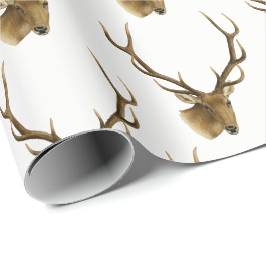 Der Head met Grote Antlers #1 Cadeaupapier (Rol Hoek)