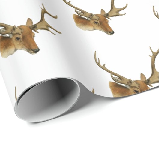 Der Head met Middelgrote Antlers #1 Cadeaupapier (Rol Hoek)