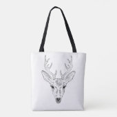 Der Head - Simple Line Art Sketch Illustratie Draagtas (Achterkant)