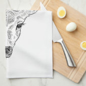 Der Head - Simple Line Art Sketch Illustratie Theedoek (Quarter Fold)