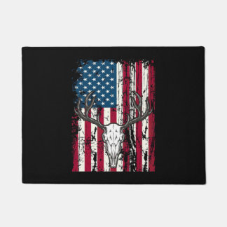 Der Head Skull Hunting Amerikaanse vlag Deurmat