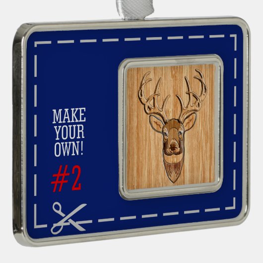 Der Head Wood Graanstijl Verzilverd Kader Ornament (Rechts)