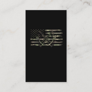 Der Hunting American Flag Forest Pistool Antler Visitekaartje