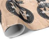 Der Monogram Onderdruk Rustic Brown Kraft Cadeaupapier (Rol Hoek)