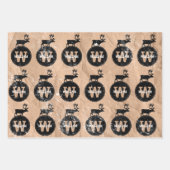 Der Monogram Onderdruk Rustic Brown Kraft Inpakpapier Vel (Voorkant 3)